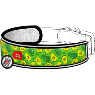 Ергономічні накладки на нашийник WAUDOG Nylon з QR-паспортом Авокадо M-XL 20-25 мм (2401-0048) зображення 1