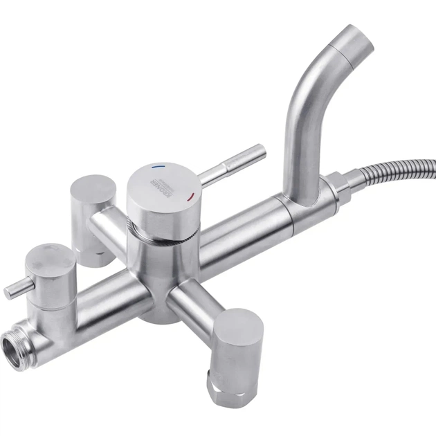 Душовий гарнітур Kroner Edelstahl Klassisch-ESG063 + змішувач Edelstahl Klassisch-ESG010 + змішувач Edelstahl Klassisch (CVS30208) - зображення 3