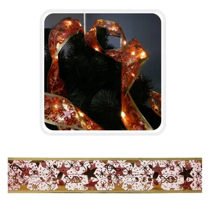 Гирлянда Chomik Red and gold ribbon, 5.2 m, 50 warm white LEDs (5900779880276_2) изображение 1