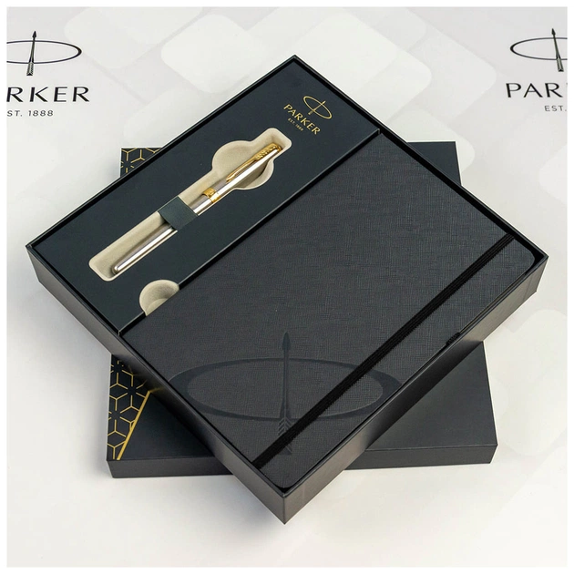 Ручка пір'яна Parker SONNET 17 Stainless Steel GT  FP F + блокнот Parker + подар.упаковка GIFT24 (84 111b24) - изображение 5