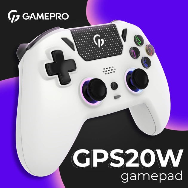 Геймпад GamePro GPS20W 2.4G/BT 5.1/USB (Switch/PC/PS/iOS/Android) RGB White (GPS20W) - изображение 4