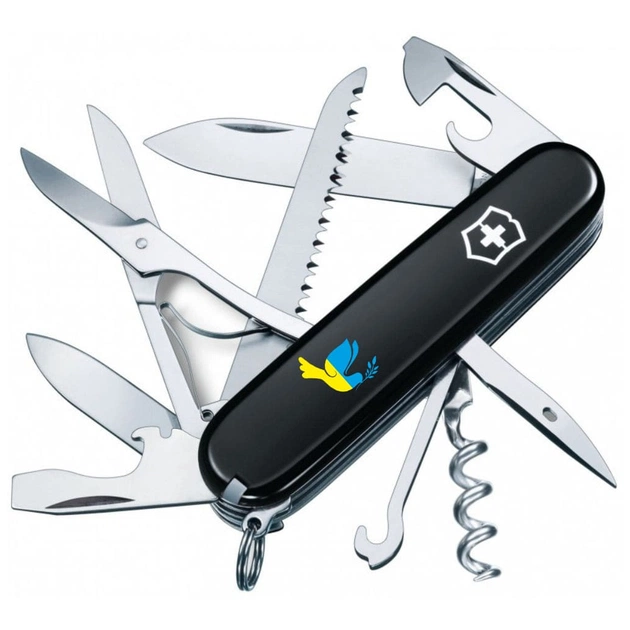 Ніж Victorinox Huntsman Ukraine Black "Голуб Миру Жовто-Блакитний" (1.3713.3_T1036u) - зображення 1