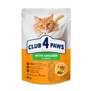 Вологий корм для кішок Club 4 Paws з куркою в соусі 7+ років 85 г (4820269144972) зображення 1
