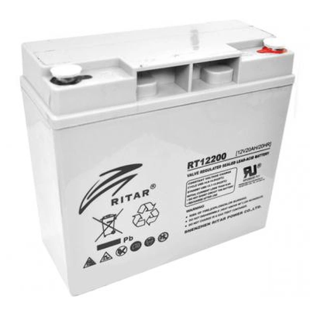 Батарея до ДБЖ Ritar AGM RT12200, 12V-20Ah (RT12200) - зображення 1