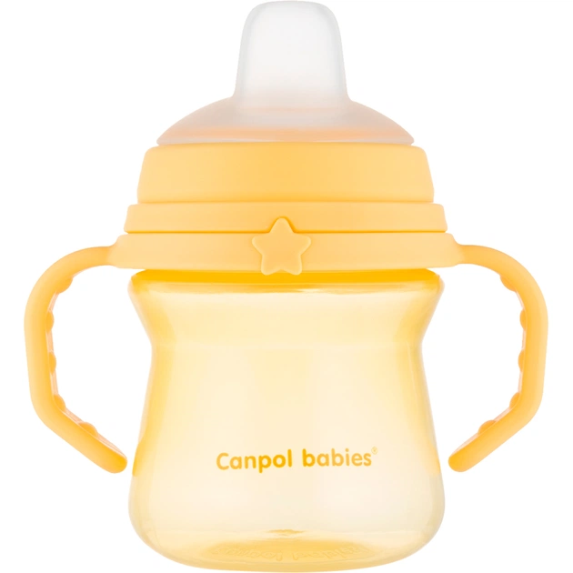 Поильник-непроливайка Canpol babies с силиконовым носиком FirstCup 150 мл Желтая (56/614_yel) - изображение 1