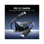 Дата кабель USB-C to USB-C 1.0m Thunderbolt 5 240W 5A 120Gbps 16/8/4K L703 black Ugreen (45996) - зменшене зображення 8