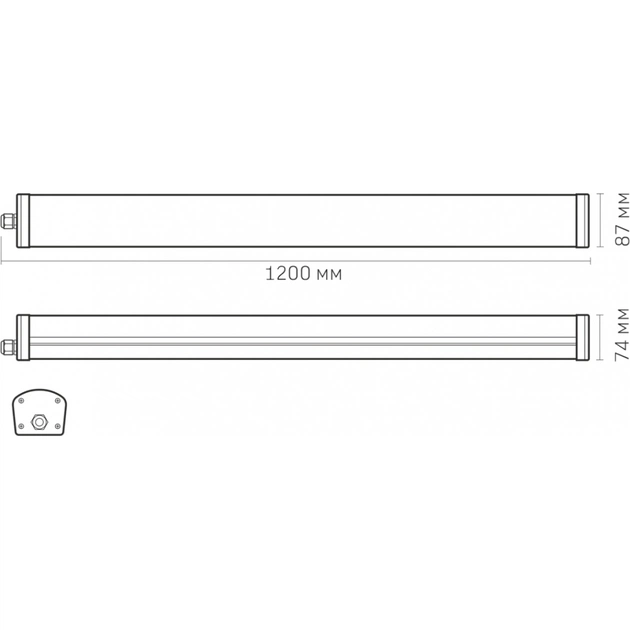 Світильник Videx IP65 лінійний 48W 1.2М 4000K (VLE-BNW-48124) - picture 6