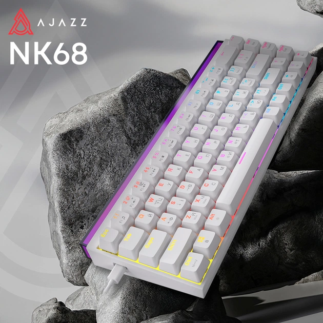 Клавіатура Ajazz NK68 Red Switch USB UA White (NK68-R-W) - picture 6