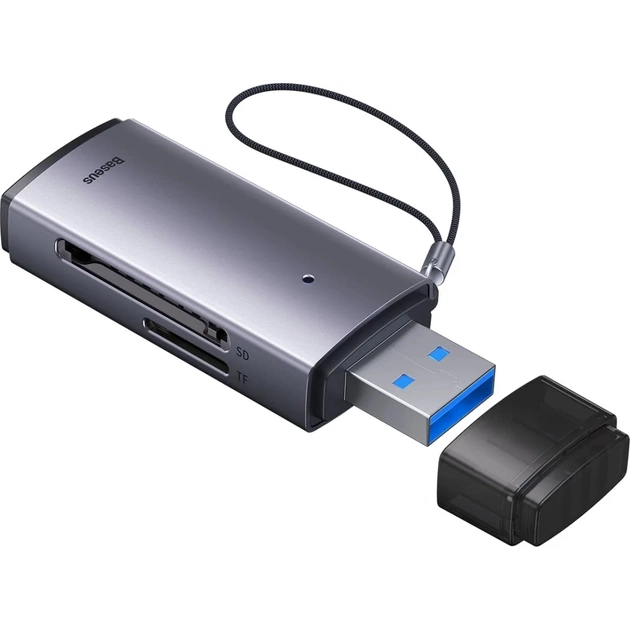 Зчитувач флеш-карт Baseus USB to SD/TF gray (WKQX060013) - зображення 1