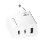 Зарядное устройство Grand-X GaN 2xUSB-C + 1xUSB 65W PD3.0 QC4.0 AFC SCP FCP white (CH-990W) - уменьшенное изображение 2