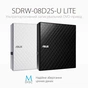 Оптичний привід DVD-RW ASUS SDRW-08D2S-U LITE/BLK/G/AS (90-DQ0435-UA221KZ) - уменьшенное изображение 4