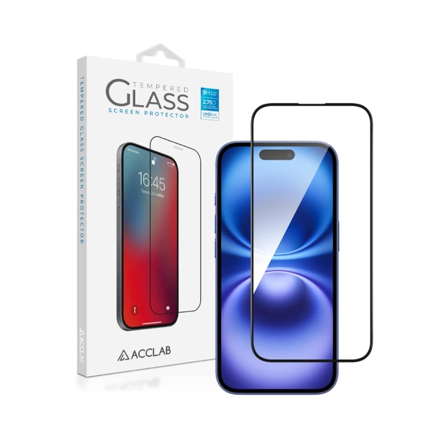 Скло захисне ACCLAB Full Glue ESD Apple iPhone 16 Black (1283126594090) - зображення 1