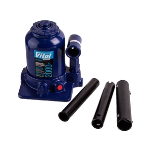 Домкрат Vitol DB-20002C/TF0202, телескопический, гидравлический, 2т, 2 цилиндра, min 150мм, max 370мм (DB-20002C) изображение 1