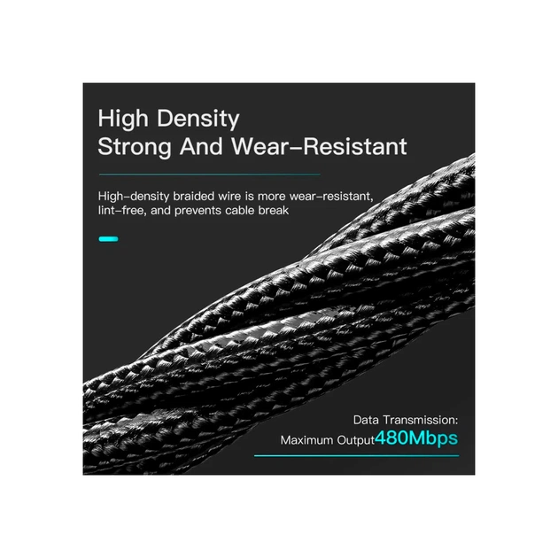 Дата кабель USB 2.0 AM to USB-C 3.0m black Essager (EXCT-LSC01) - picture 10