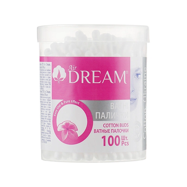 Ватні палички Air Dream В пластиковій банці 100 шт. (4820194350516) - изображение 1