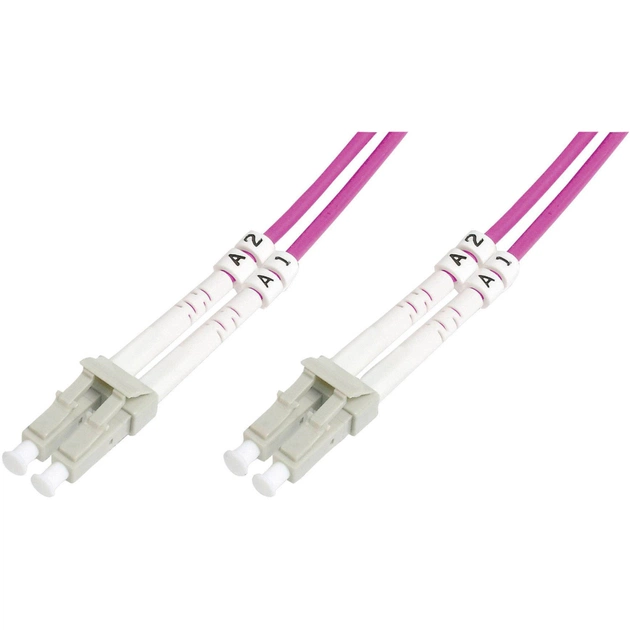 Оптичний патчкорд Digitus LC/UPC-LC/UPC, 50/125 OM4 (Multimode), duplex, 2m (DK-2533-02-4) - зображення 1