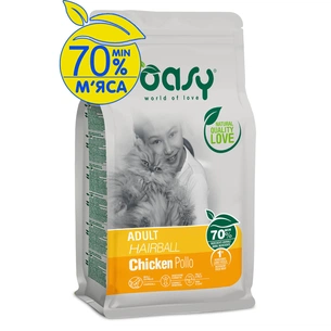 Сухий корм для кішок OASY LIFESTAGE Adult Hairball з куркою 1.5 кг (8053017348117) зображення 1