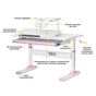Парта ErgoKids з полицею Pink (TH-310 W/PN + BD-S30 PN) - зменшене зображення 2