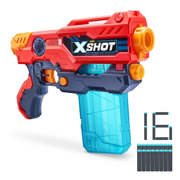 Іграшкова зброя Zuru X-Shot Red Швидкострільний бластер EXCEL Hurricane (16 патронів) (36440R) - изображение 1