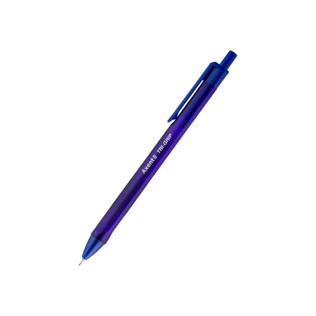 Ручка масляна Axent Tri-Grip автоматична Синя 0.7 мм (AB1081-02-A) - зображення 1