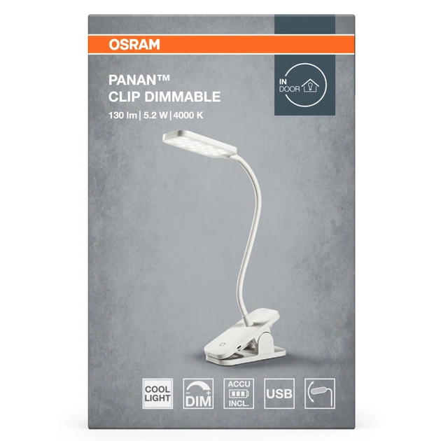 Настільна лампа Osram PANAN CLIP SQUARE DIM USB WT (4099854507496) - picture 5