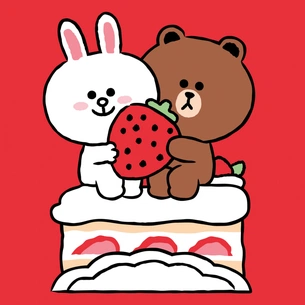 Картина по номерам Santi Лайн Френдс Коні Браун та полуничний тортик 25х25см (955035) изображение 1