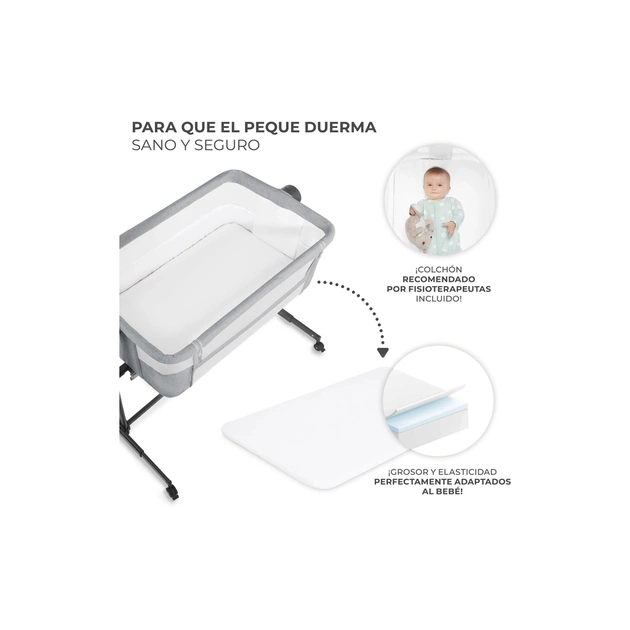 Кроватка Kinderkraft Приставная кроватка-люлька Neste Up 2 Light Grey (5902533924523) - изображение 6