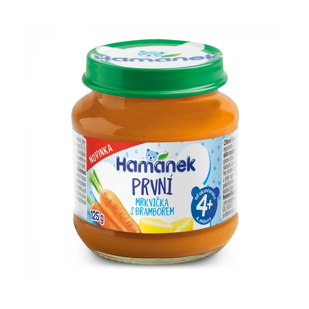 Дитяче пюре Hamanek Перша ложка Морква та картопля 125 г (8595139797416) - изображение 1