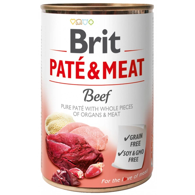 Консерви для собак Brit Pate and Meat зі смаком яловичини 400 г (8595602530274) - изображение 1