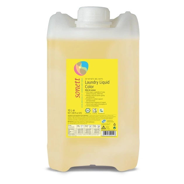 Гель для прання Sonett Органічний Mint&Lemon Концентрат для кольорових тканин 10 л (4007547504127) - зображення 1