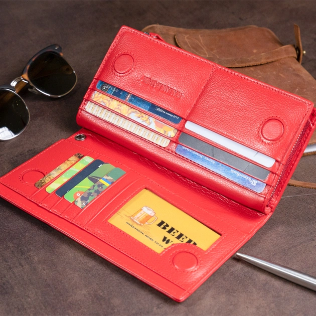 Кошелек ST Leather Кожаный женский Красный (19275) - изображение 10