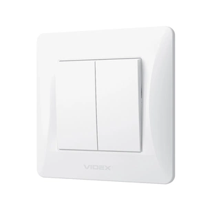 Вимикач Videx BINERA 2кл білий (VF-BNSW2-W) зображення 1