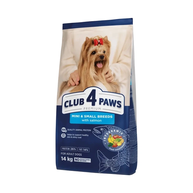 Сухой корм для собак Club 4 Paws Premium для малых и миниатюрных пород с лососем 14 кг (4820269145740) - изображение 1