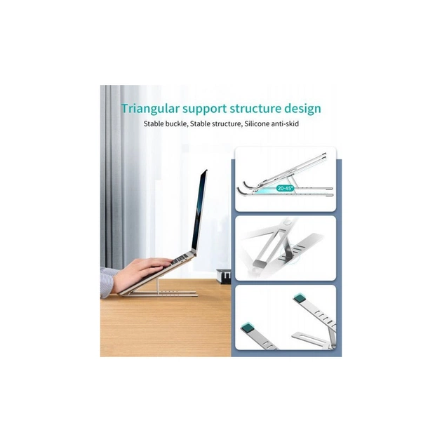 Підставка до ноутбука Choetech до 15", алюміній, компактна конструкція (H045-SL) - picture 11