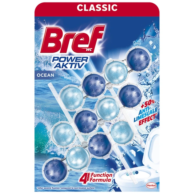 Туалетний блок Bref Сила Актив Океанська Свіжість 3x50 г (9000100753494/9000100753401) - изображение 1