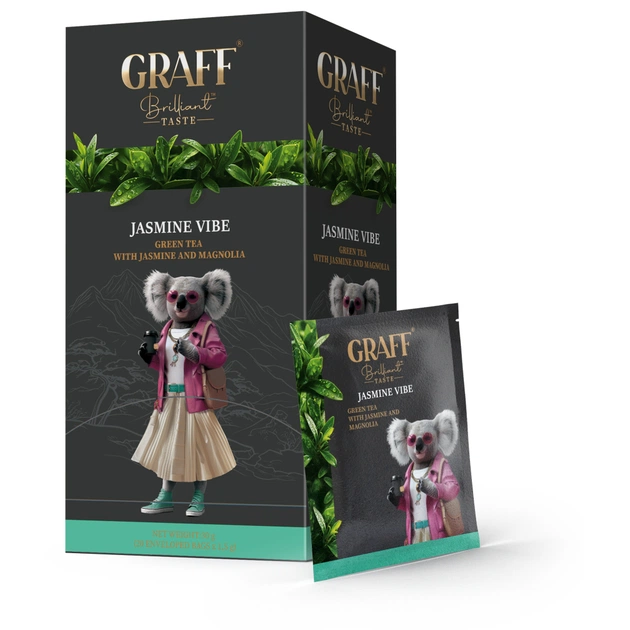 Чай Graff Jasmine Vibe Зелений 20 саше по 1.5 г (4820279610733) - изображение 1