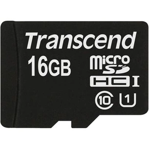 Карта пам'яті Transcend 16Gb microSDHC Class10 UHS-I (TS16GUSDCU1) зображення 1