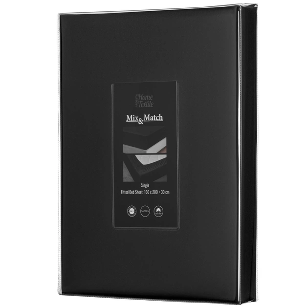 Простынь Ardesto на резинке Mix&Match Premium, 100% хлопок, сатин черный 160х200+30 см (ART1620FSL) - изображение 12