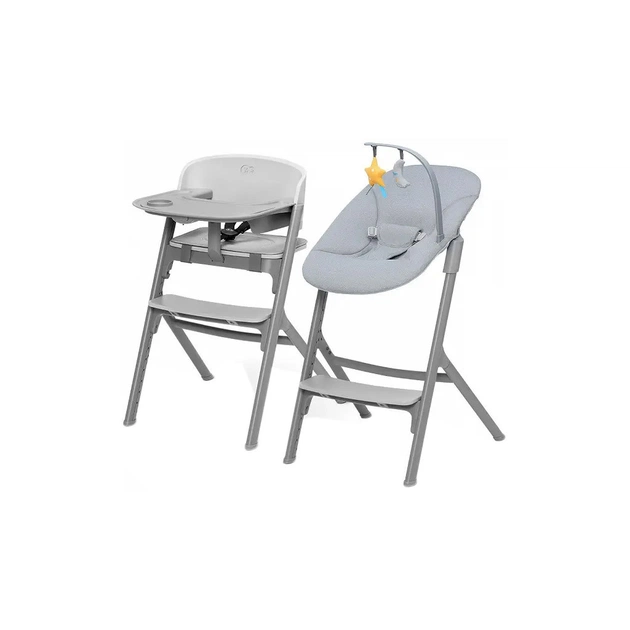 Стілець для годування Kinderkraft з шезлонгом Igee Calmee Cloudy Grey (5902533919109) - изображение 1