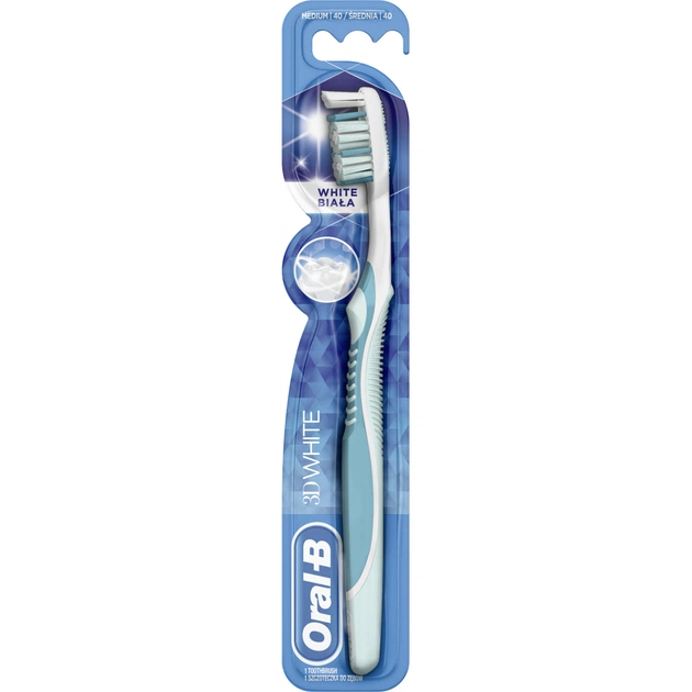Зубна щітка Oral-B 3D White Відбілювання середня (3014260795085/3014260795115) - изображение 1
