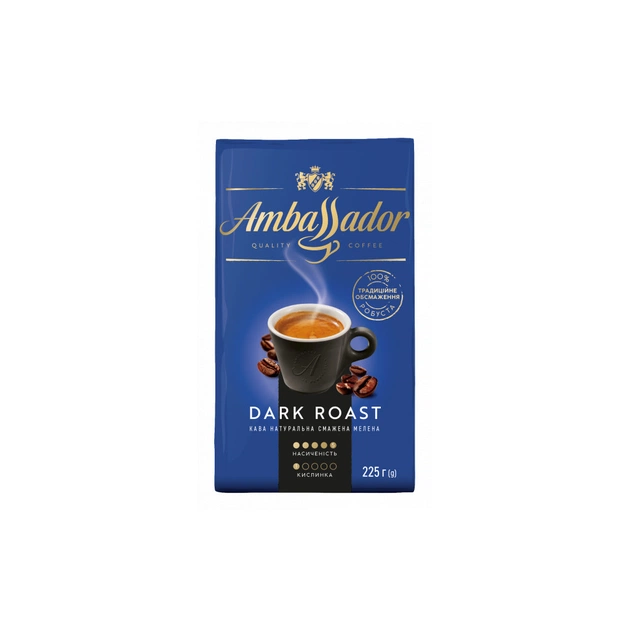Кофе Ambassador молотая 225г вак.уп. "Dark Roast" (am.53589) - изображение 1