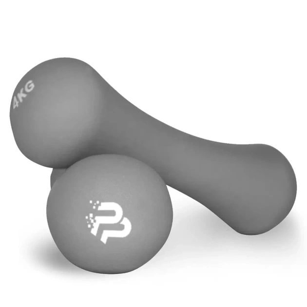 Гантель PowerPlay неопренові 4126 Spartacus 2 х 4 кг Сірі (PP_4126_4kg_2in) - picture 1