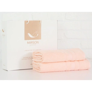 Рушник MirSon набір банних 5080 Elite SoftNess Peach 50х90, 70х140 (2200003960846) зображення 1