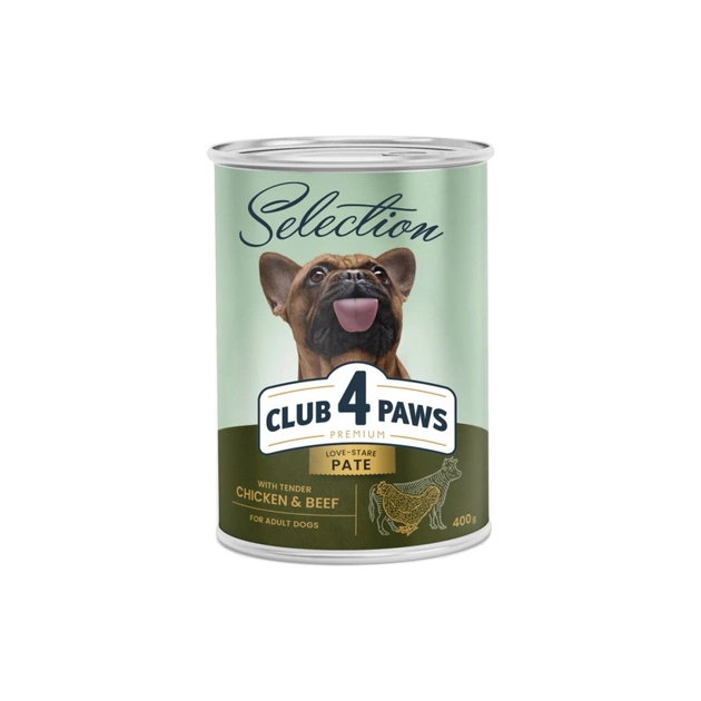 Консерви для собак Club 4 Paws Selection Паштет з куркою та яловичиною 400 г (4820215368674) - изображение 1