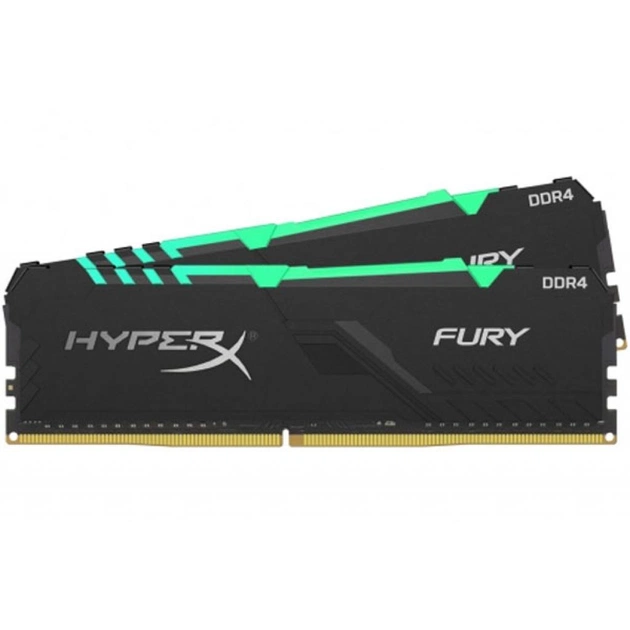 Модуль пам'яті для комп'ютера DDR4 32GB (2x16GB) 3200 MHz HyperX Fury RGB Kingston Fury (ex.HyperX) (HX432C16FB4AK2/32) - зображення 1