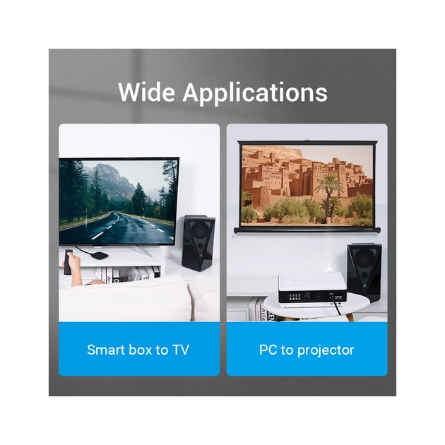 Кабель мультимедійний HDMI M to HDMI M 1.0m 8K cotton braided black Vention (AAUBF) - picture 11