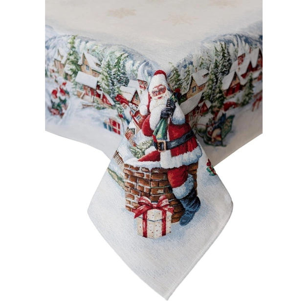 Скатертина Прованс гобеленова з велюром Снігова зима 135х350 см (037477) - picture 11