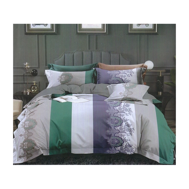 Постільна білизна ШЕМ Royal Satin кольорова смужка двоспальна 180 х 220 (1,8 RS_кольорова полоска) - изображение 1