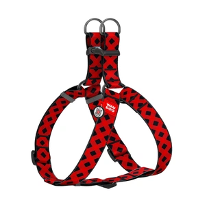 Шлея для собак WAUDOG Nylon з QR паспортом "Шотландка червона" пластиковий фастекс XL (324-0100) зображення 1