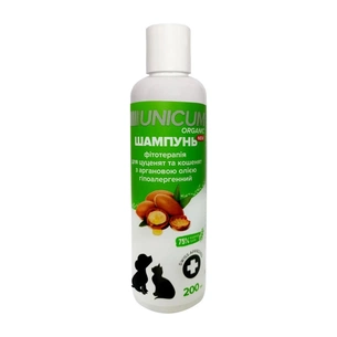 Шампунь для тварин Unicum ORGANIC для цуценят та кошенят з аргановим маслом 200 мл (4820150206239) зображення 1